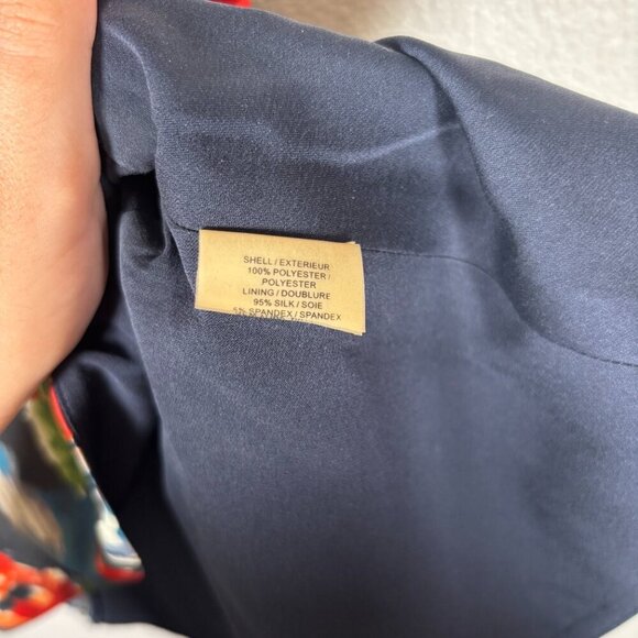 Alice + Oliva Womens Multicolor Brush Stroke Sleeveless Lined Peplum Top Size 4 - Picture 7 of 10